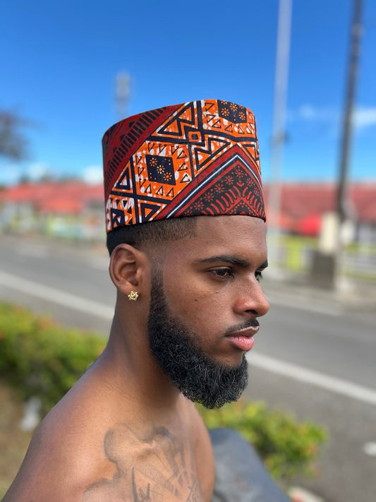 AFROSENSIA.                               Coiffe homme en tissu Africain